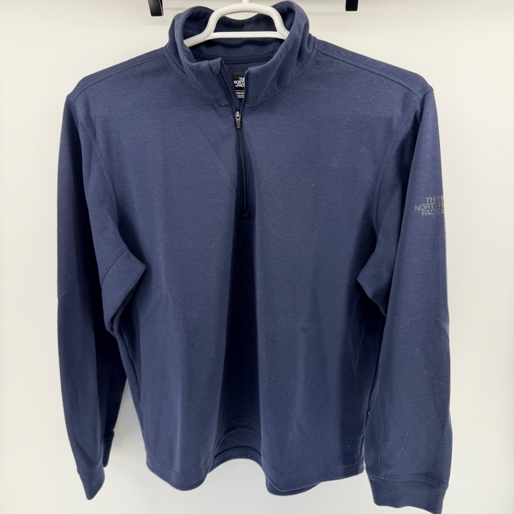 The North Face Quarter Zip Pullover Navy Blue Athletic Performance XL Mens - Picture 2 of 6